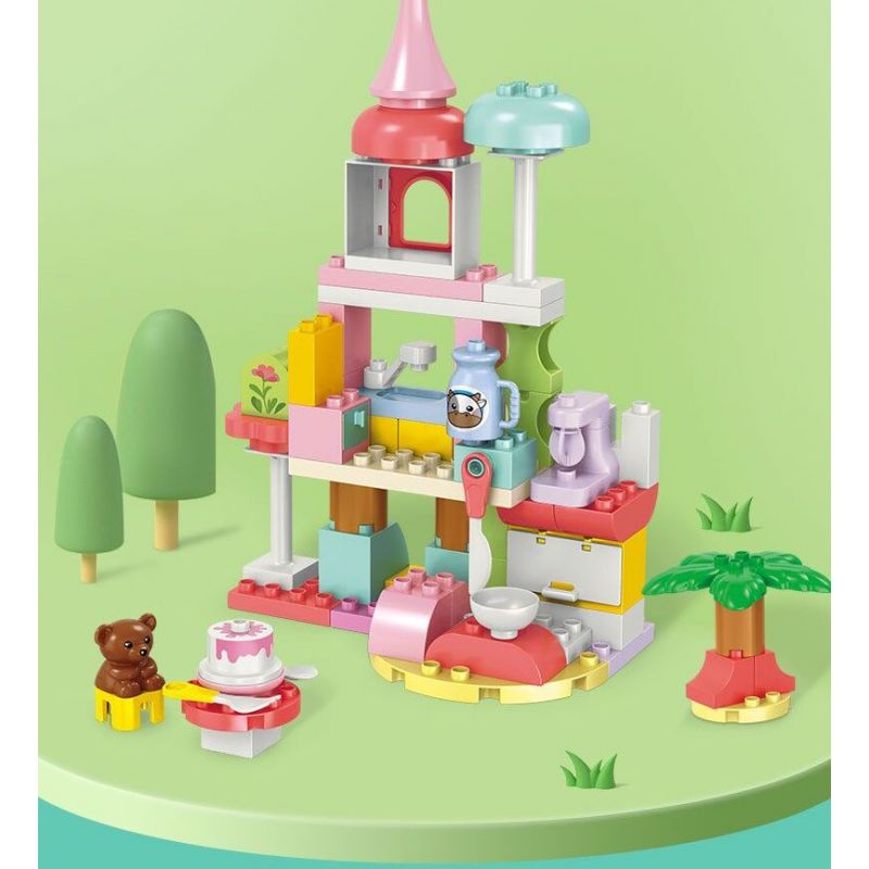 SEMBO 690901 non  KHAKI RƯƠNG KHO BÁU NGỌT NGÀO bộ đồ chơi xếp lắp ráp ghép mô hình  Khối Lớn