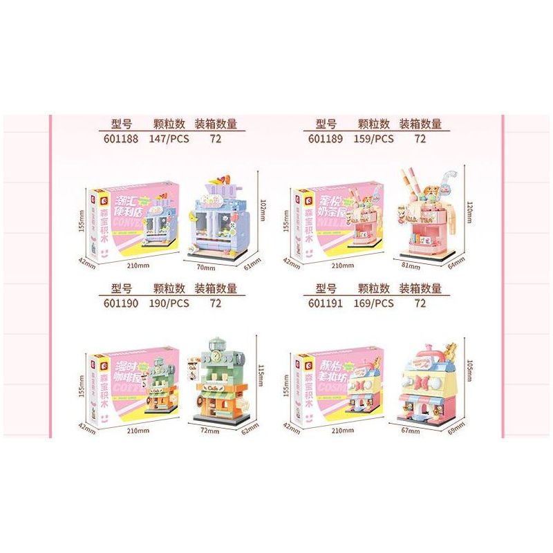 SEMBO 601188 non  CỬA HÀNG BÚP BÊ TONGXIN bộ đồ chơi xếp lắp ráp ghép mô hình 147 khối