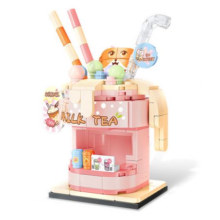 SEMBO 601191 non  QUÁN TRÀ SỮA MIYUE bộ đồ chơi xếp lắp ráp ghép mô hình 169 khối