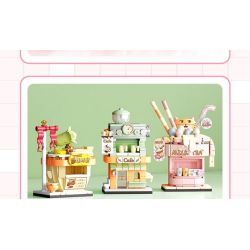 SEMBO 601191 non  QUÁN TRÀ SỮA MIYUE bộ đồ chơi xếp lắp ráp ghép mô hình 169 khối