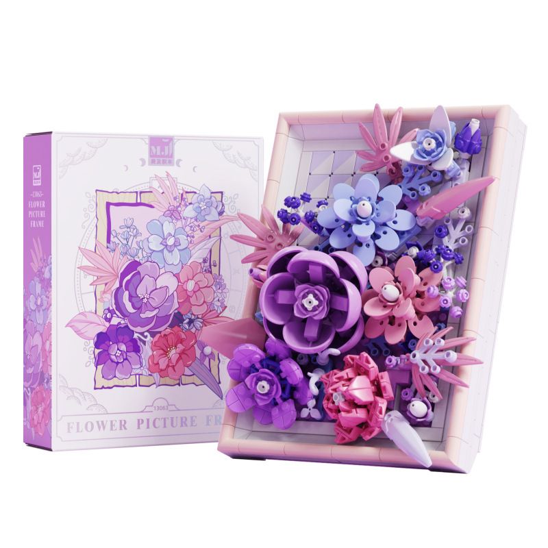 BEAUTIFUL AND 13063 non Lego KHUNG ẢNH HOA TÍM bộ đồ chơi xếp lắp ráp ghép mô hình Art FLOWER PICTURE FRAME