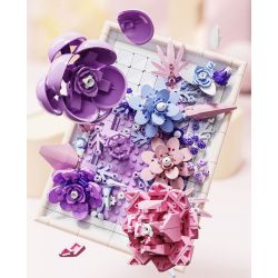 BEAUTIFUL AND 13063 non  KHUNG ẢNH HOA TÍM bộ đồ chơi xếp lắp ráp ghép mô hình Art FLOWER PICTURE FRAME