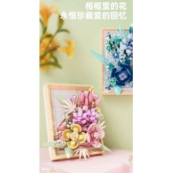 BEAUTIFUL AND 13062 non  KHUNG ẢNH HOA HỒNG bộ đồ chơi xếp lắp ráp ghép mô hình Art FLOWER PICTURE FRAME