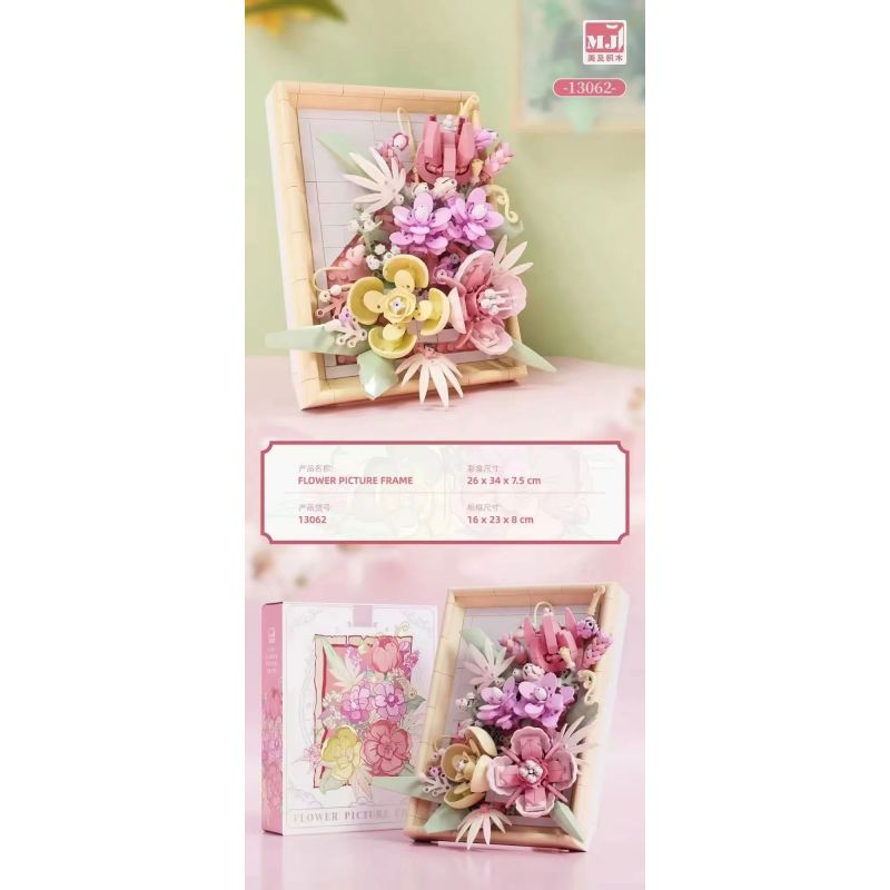 BEAUTIFUL AND 13062 non  KHUNG ẢNH HOA HỒNG bộ đồ chơi xếp lắp ráp ghép mô hình Art FLOWER PICTURE FRAME