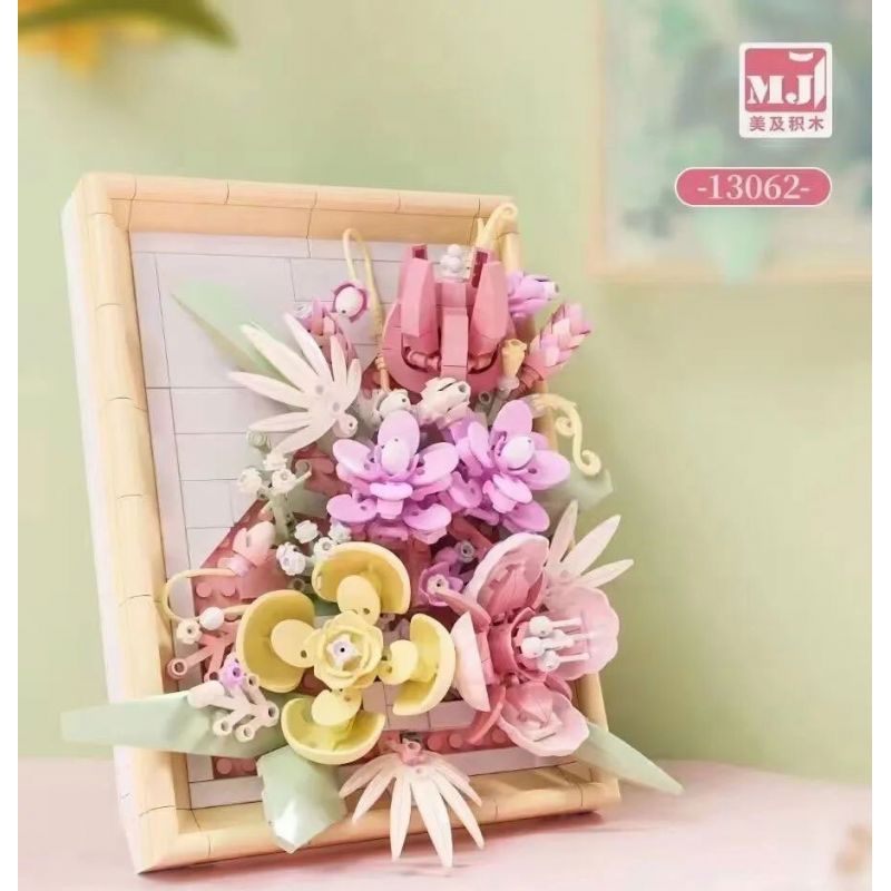 BEAUTIFUL AND 13062 non  KHUNG ẢNH HOA HỒNG bộ đồ chơi xếp lắp ráp ghép mô hình Art FLOWER PICTURE FRAME