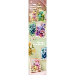 BEAUTIFUL AND 13061 non  KHUNG ẢNH HOA XANH bộ đồ chơi xếp lắp ráp ghép mô hình Art FLOWER PICTURE FRAME
