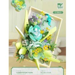 BEAUTIFUL AND 13061 non  KHUNG ẢNH HOA XANH bộ đồ chơi xếp lắp ráp ghép mô hình Art FLOWER PICTURE FRAME