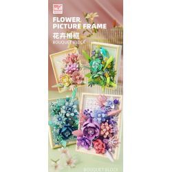 BEAUTIFUL AND 13060 non  KHUNG ẢNH HOA MÀU XANH bộ đồ chơi xếp lắp ráp ghép mô hình Art FLOWER PICTURE FRAME