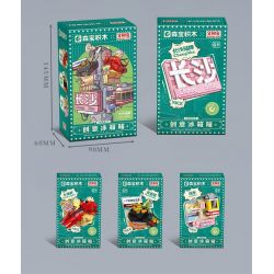 SEMBO 608066 non  WEN HEYOU NAM CHÂM TỦ LẠNH CÁP TREO bộ đồ chơi xếp lắp ráp ghép mô hình 130 khối