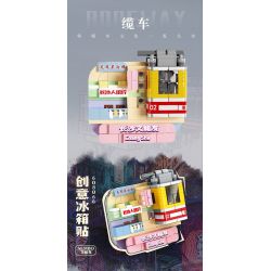 SEMBO 608064 non  WEN HEYOU NAM CHÂM TỦ LẠNH TÔM CÀNG bộ đồ chơi xếp lắp ráp ghép mô hình 193 khối