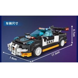 WOMA C5003 5003 non  4 LOẠI XE CẢNH SÁT bộ đồ chơi xếp lắp ráp ghép mô hình Racers SWAT Đua Tốc Độ 1225 khối