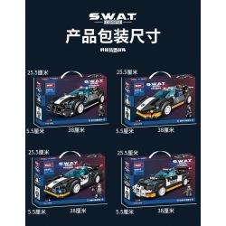 WOMA C5003 5003 non  4 LOẠI XE CẢNH SÁT bộ đồ chơi xếp lắp ráp ghép mô hình Racers SWAT Đua Tốc Độ 1225 khối