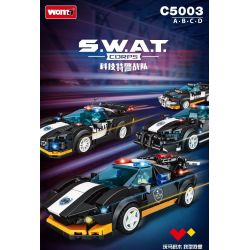 WOMA C5003 5003 non  4 LOẠI XE CẢNH SÁT bộ đồ chơi xếp lắp ráp ghép mô hình Racers SWAT Đua Tốc Độ 1225 khối