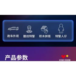 WOMA C5003 5003 non  4 LOẠI XE CẢNH SÁT bộ đồ chơi xếp lắp ráp ghép mô hình Racers SWAT Đua Tốc Độ 1225 khối