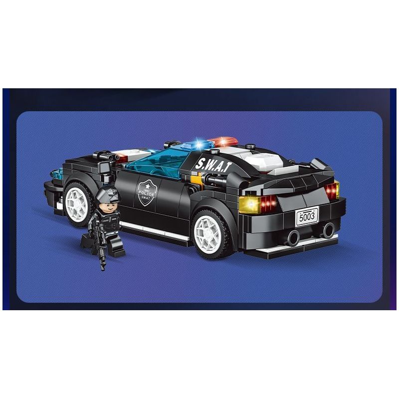 WOMA C5003 5003 non  4 LOẠI XE CẢNH SÁT bộ đồ chơi xếp lắp ráp ghép mô hình Racers SWAT Đua Tốc Độ 1225 khối