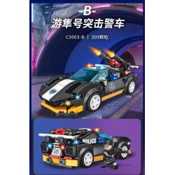 WOMA C5003 5003 non  4 LOẠI XE CẢNH SÁT bộ đồ chơi xếp lắp ráp ghép mô hình Racers SWAT Đua Tốc Độ 1225 khối