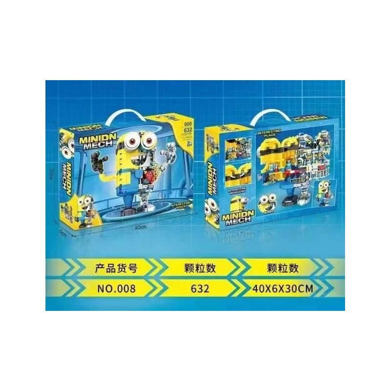 008 non  TAY SAI bộ đồ chơi xếp lắp ráp ghép mô hình Minions MINIDN MECH 632 khối