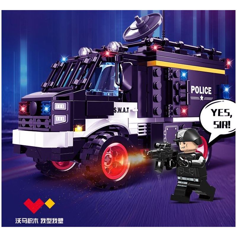 WOMA C5001 5001 non  ĐỘI SWAT XE BỌC THÉP ĐỊA HÌNH GUARDIAN bộ đồ chơi xếp lắp ráp ghép mô hình City Thành Phố 354 khối