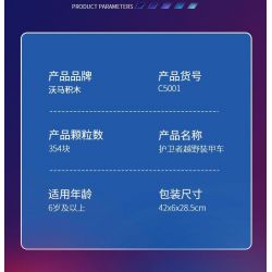 WOMA C5001 5001 non  ĐỘI SWAT XE BỌC THÉP ĐỊA HÌNH GUARDIAN bộ đồ chơi xếp lắp ráp ghép mô hình City Thành Phố 354 khối