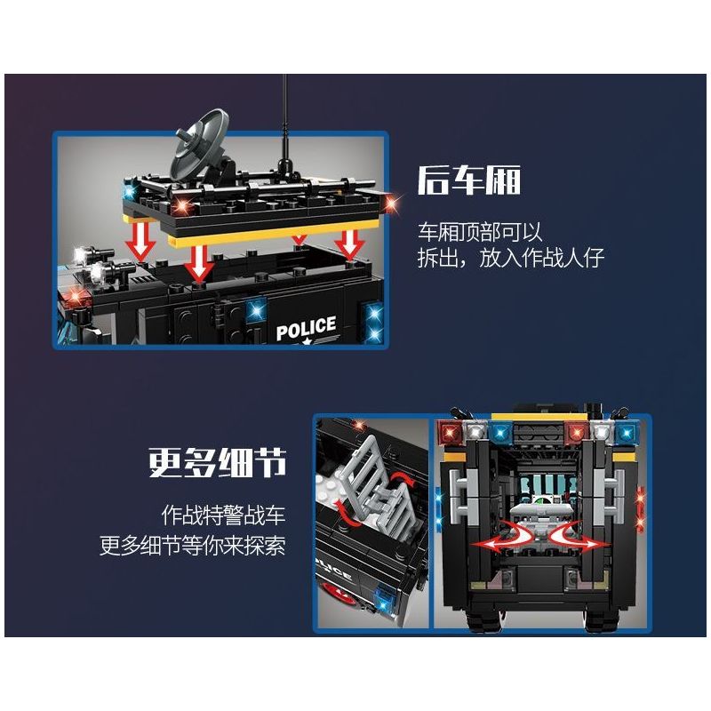 WOMA C5001 5001 non  ĐỘI SWAT XE BỌC THÉP ĐỊA HÌNH GUARDIAN bộ đồ chơi xếp lắp ráp ghép mô hình City Thành Phố 354 khối