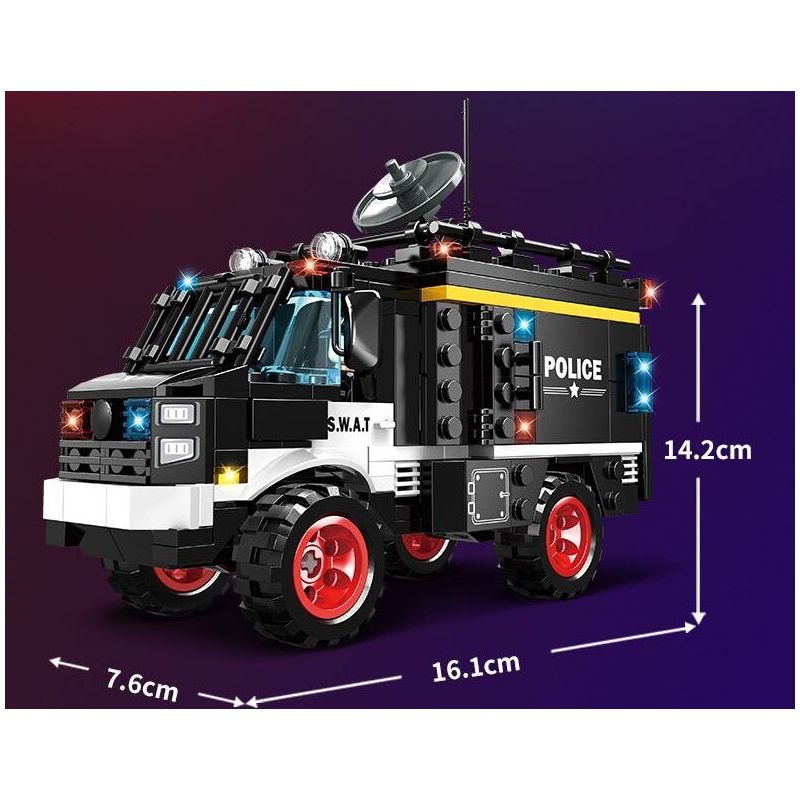 WOMA C5001 5001 non  ĐỘI SWAT XE BỌC THÉP ĐỊA HÌNH GUARDIAN bộ đồ chơi xếp lắp ráp ghép mô hình City Thành Phố 354 khối