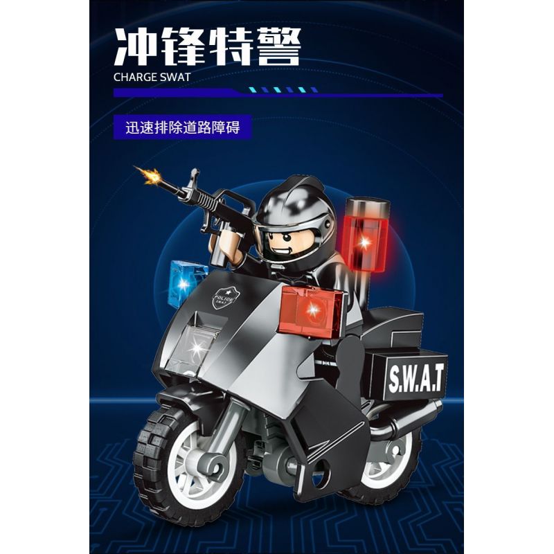 WOMA C5002 5002 non  ĐỘI SWAT XE BỌC THÉP HẠNG NHẸ bộ đồ chơi xếp lắp ráp ghép mô hình City Thành Phố 351 khối