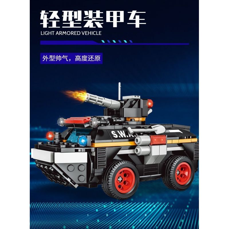 WOMA C5002 5002 non  ĐỘI SWAT XE BỌC THÉP HẠNG NHẸ bộ đồ chơi xếp lắp ráp ghép mô hình City Thành Phố 351 khối