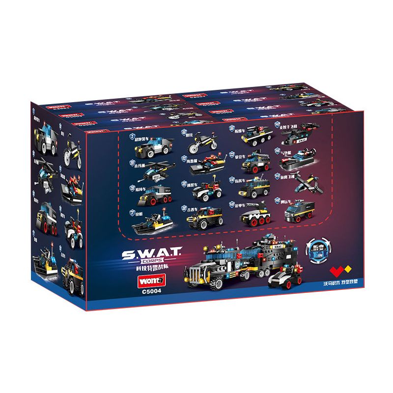 WOMA C5004 5004 non Lego ĐỘI SWAT CÔNG NGHỆ XE TẢI GIAO HÀNG VŨ TRANG TIÊN PHONG bộ đồ chơi xếp lắp ráp ghép mô hình City Thành Phố 760 khối