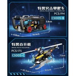 WOMA C5005 5005 non  NHÓM SWAT SỨ GIẢ HÒA BÌNH 4 SỰ KẾT HỢP bộ đồ chơi xếp lắp ráp ghép mô hình City Thành Phố 725 khối