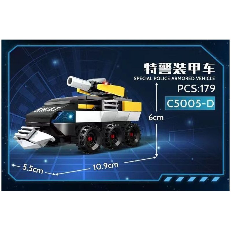 WOMA C5005 5005 non  NHÓM SWAT SỨ GIẢ HÒA BÌNH 4 SỰ KẾT HỢP bộ đồ chơi xếp lắp ráp ghép mô hình City Thành Phố 725 khối