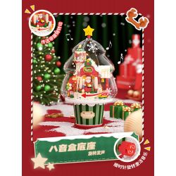 WEKKI 516157 non  HỘP NHẠC HỘI THẢO GIÁNG SINH bộ đồ chơi xếp lắp ráp ghép mô hình Creator SANTA'S FACTORY MUSIC BOX Sáng Tạo