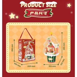 WEKKI 516157 non  HỘP NHẠC HỘI THẢO GIÁNG SINH bộ đồ chơi xếp lắp ráp ghép mô hình Creator SANTA'S FACTORY MUSIC BOX Sáng Tạo