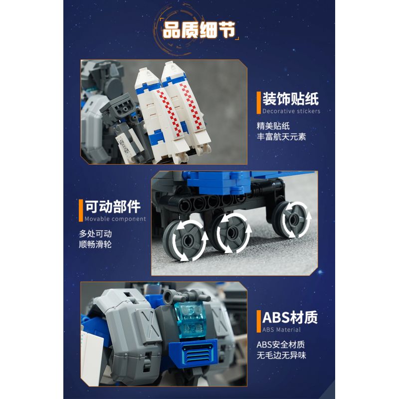 QMAN ENLIGHTEN KEEPPLEY 41312 non  ÁO GIÁP CHIẾN ĐẤU KHÔNG GIAN 5 KẾT HỢP bộ đồ chơi xếp lắp ráp ghép mô hình 1065 khối