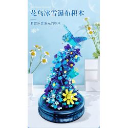 DOMICHA D1002 1002 non  THÁC HOA VÀ CHIM BĂNG TUYẾT bộ đồ chơi xếp lắp ráp ghép mô hình Creator ICE WATERFALL Sáng Tạo 636 khối