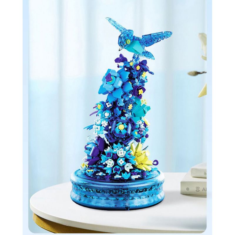 DOMICHA D1002 1002 non  THÁC HOA VÀ CHIM BĂNG TUYẾT bộ đồ chơi xếp lắp ráp ghép mô hình Creator ICE WATERFALL Sáng Tạo 636 khối