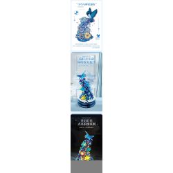 DOMICHA D1002 1002 non  THÁC HOA VÀ CHIM BĂNG TUYẾT bộ đồ chơi xếp lắp ráp ghép mô hình Creator ICE WATERFALL Sáng Tạo 636 khối