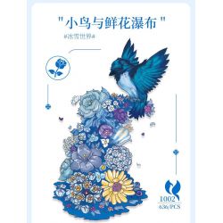 DOMICHA D1002 1002 non  THÁC HOA VÀ CHIM BĂNG TUYẾT bộ đồ chơi xếp lắp ráp ghép mô hình Creator ICE WATERFALL Sáng Tạo 636 khối