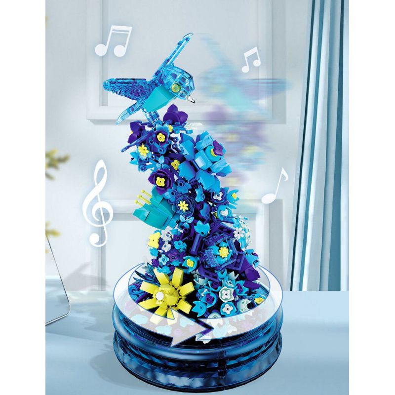 DOMICHA D1002 1002 non  THÁC HOA VÀ CHIM BĂNG TUYẾT bộ đồ chơi xếp lắp ráp ghép mô hình Creator ICE WATERFALL Sáng Tạo 636 khối