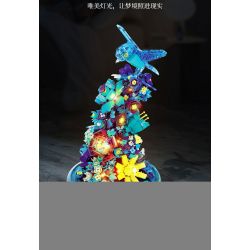 DOMICHA D1002 1002 non  THÁC HOA VÀ CHIM BĂNG TUYẾT bộ đồ chơi xếp lắp ráp ghép mô hình Creator ICE WATERFALL Sáng Tạo 636 khối