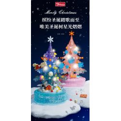 DOMICHA D1004 1004 non  BÀI HÁT TÌNH YÊU GIÁNG SINH HỘP NHẠC CÂY THÔNG BĂNG VÀ TUYẾT bộ đồ chơi xếp lắp ráp ghép mô hình Creator Sáng Tạo 480 khối