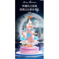 DOMICHA D1004 1004 non  BÀI HÁT TÌNH YÊU GIÁNG SINH HỘP NHẠC CÂY THÔNG BĂNG VÀ TUYẾT bộ đồ chơi xếp lắp ráp ghép mô hình Creator Sáng Tạo 480 khối