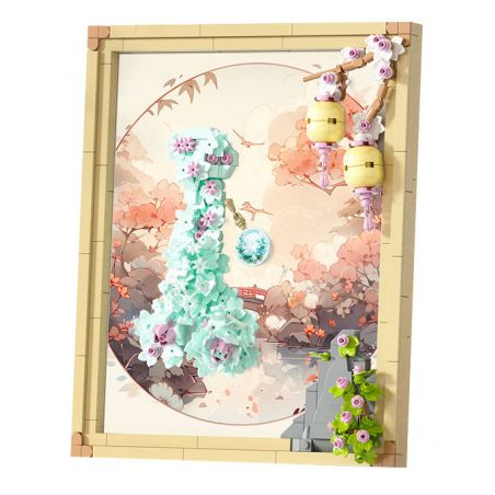 DOMICHA D3003 3003 non  ĐÊM NAY GIỐNG NHƯ MỘT GIẤC MƠ KHUNG ẢNH TRANG PHỤC SƯỜN XÁM TRONG bộ đồ chơi xếp lắp ráp ghép mô hình Arts & Crafts TONIGHT LIKE A DREAM 705 khối