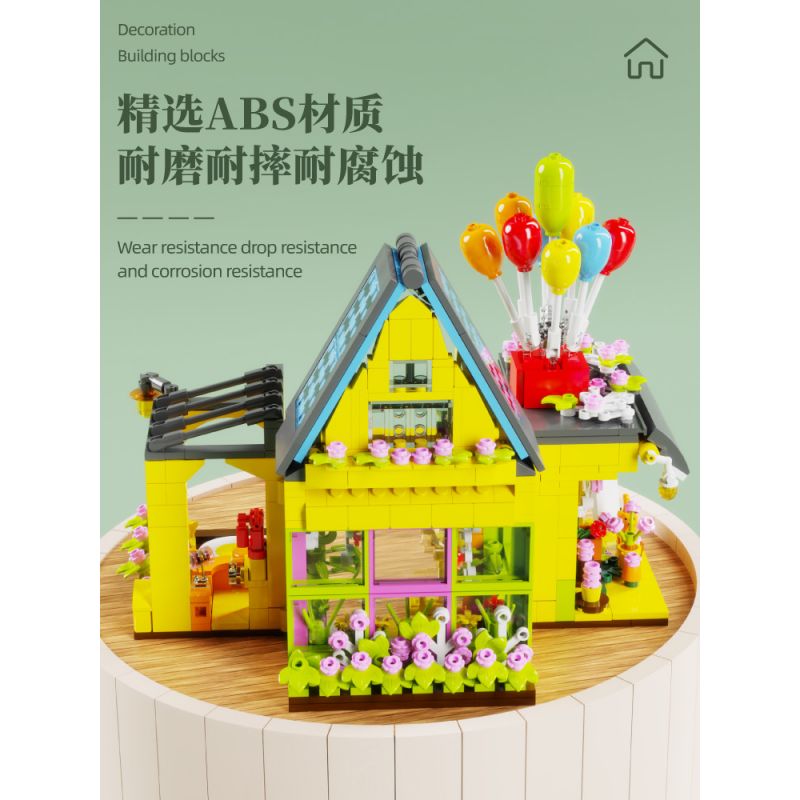 DOMICHA D2001 2001 non  NHÀ BÓNG HOA bộ đồ chơi xếp lắp ráp ghép mô hình 900 khối