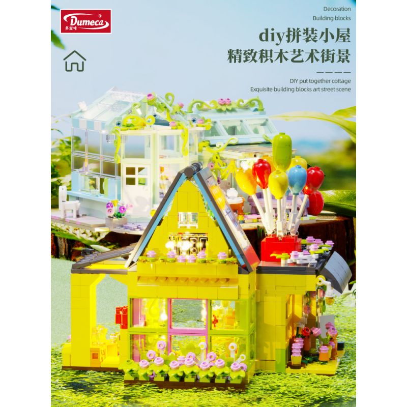 DOMICHA D2001 2001 non  NHÀ BÓNG HOA bộ đồ chơi xếp lắp ráp ghép mô hình 900 khối