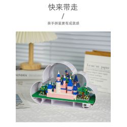 GOQI GQ-3007 3007 GQ3007 non  ĐÈN GƯƠNG ĐÁM MÂY GQ NGỦ CLOUD CASTLE YUNTAI STORY bộ đồ chơi xếp lắp ráp ghép mô hình 833 khối