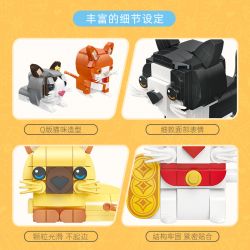 JIESTAR 58109 non  THIÊN ĐƯỜNG THÚ CƯNG DỄ THƯƠNG 6 LOẠI MÈO XIÊM RAGDOLL BÒ MAY MẮN CAM ĐUÔI CỤT bộ đồ chơi xếp lắp ráp ghép mô hình Creator PET PARADISE Sáng Tạo 627 khối