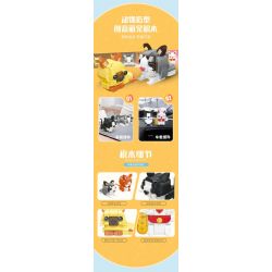 JIESTAR 58109 non  THIÊN ĐƯỜNG THÚ CƯNG DỄ THƯƠNG 6 LOẠI MÈO XIÊM RAGDOLL BÒ MAY MẮN CAM ĐUÔI CỤT bộ đồ chơi xếp lắp ráp ghép mô hình Creator PET PARADISE Sáng Tạo 627 khối