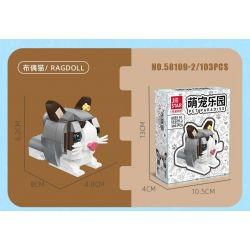 JIESTAR 58109 non  THIÊN ĐƯỜNG THÚ CƯNG DỄ THƯƠNG 6 LOẠI MÈO XIÊM RAGDOLL BÒ MAY MẮN CAM ĐUÔI CỤT bộ đồ chơi xếp lắp ráp ghép mô hình Creator PET PARADISE Sáng Tạo 627 khối