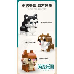 JIESTAR 37300 non  THIÊN ĐƯỜNG THÚ CƯNG DỄ THƯƠNG 6 LOẠI YORKSHIRE TERRIER SHIBA INU PUG SÓC HUSKY CORGI bộ đồ chơi xếp lắp ráp ghép mô hình Creator PET PARADISE Sáng Tạo 661 khối