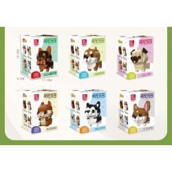 JIESTAR 37300 non  THIÊN ĐƯỜNG THÚ CƯNG DỄ THƯƠNG 6 LOẠI YORKSHIRE TERRIER SHIBA INU PUG SÓC HUSKY CORGI bộ đồ chơi xếp lắp ráp ghép mô hình Creator PET PARADISE Sáng Tạo 661 khối